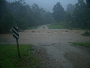 Our road floods on both sides of our property.